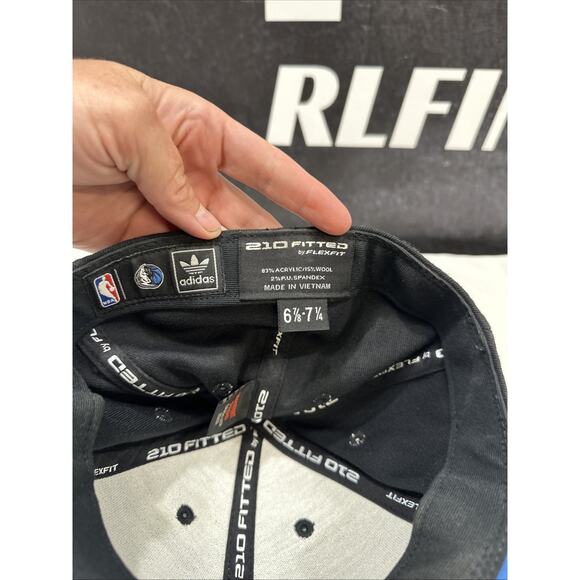 Dallas Mavericks NBA Black Fitted Stretch Fit Design Hat size 6 7/8-7 1/4 - Picture 6 of 8